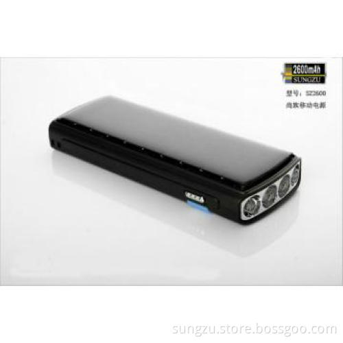2600MAh flashlight smartphone solar powerbank charger